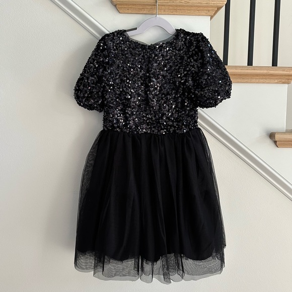 Cat & Jack Girls' Puff Sleeve Sequin Tulle Dress, Size Small (6/6X) - Picture 4 of 4